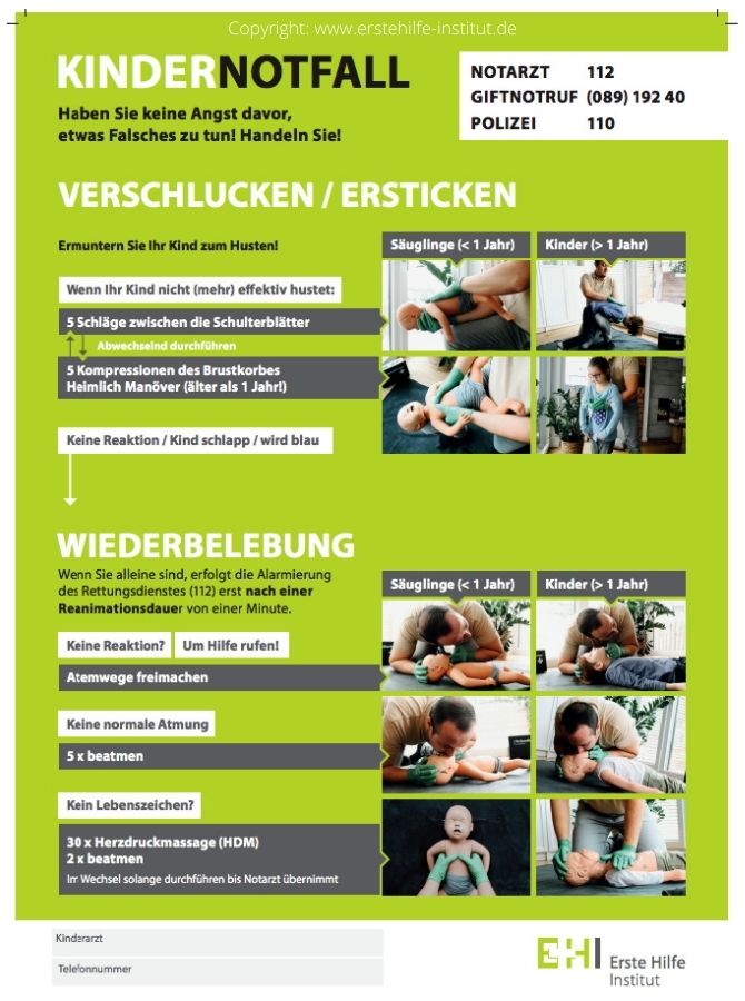 Erste Hilfe Kurse für Babys und Kinder Erding - Infografik